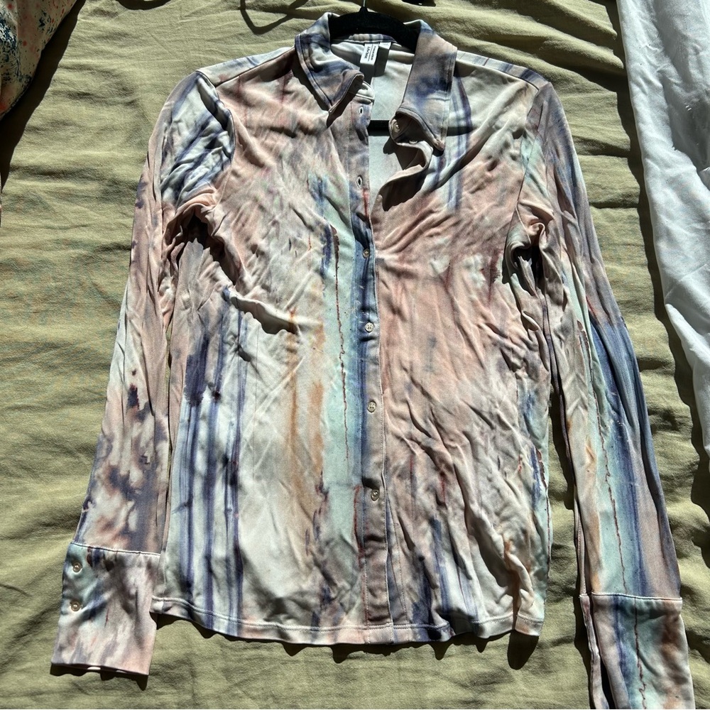 & Other Stories Pale Pink And Blue Button Down Shirt View 6